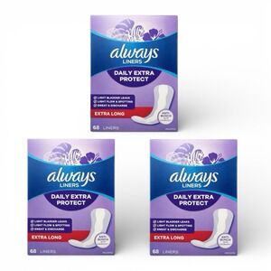 Always - Daily Extra Protect Extra Long Liners - Unscented 3 Pack - 204 Liners